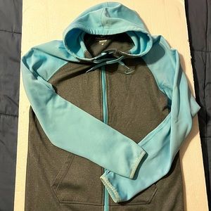 Nike thermafit zipper hoodie light aqua and gray - size S